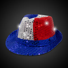 LED Patriotic Sequin Fedora Hat