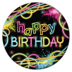 Glow Party Birthday 9" Plates