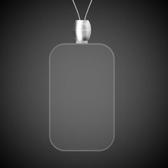 White LED Dog Tag Pendant Necklace