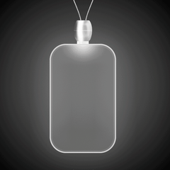 White LED Dog Tag Pendant Necklace