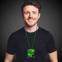 St. Patrick's Day LED Pendant Bead Necklaces Retail Display