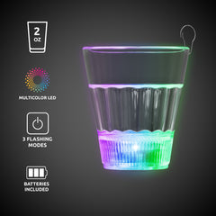 Multi-Color LED 2 oz. Clear Shot Glass