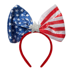 LED Patriotic Sequin Bow Headband