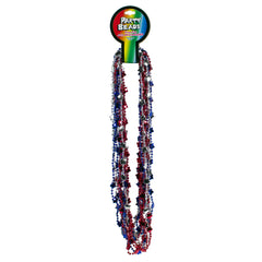 Red, White & Blue Star Bead 33" Necklaces
