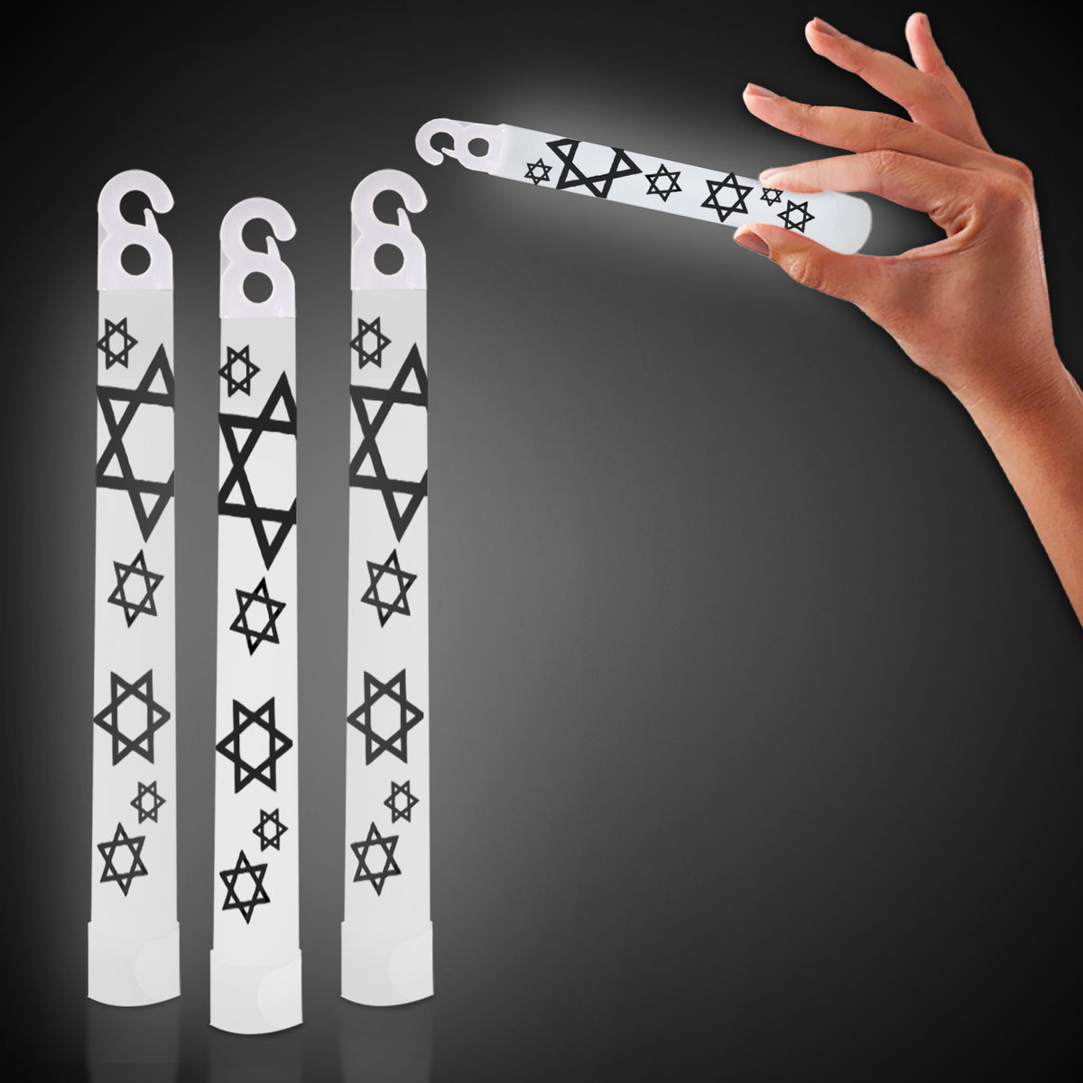 White Star Of David 6" Glow Sticks