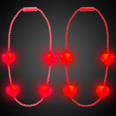 LED Jumbo Heart Bead Necklaces