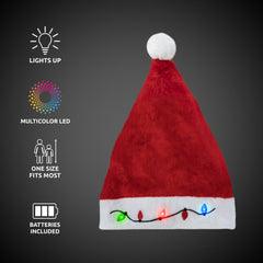 LED Christmas Bulb Santa Hats Retail Hanging Display