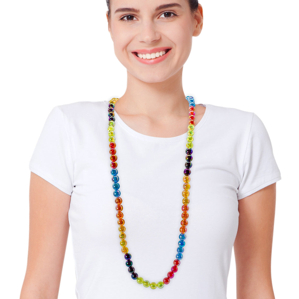 Rainbow Bead 42" Necklaces