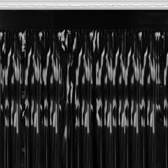 Black Metallic Fringe Table Skirt