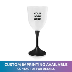 LED 10 oz. Frosted Wine Glass Black Stem