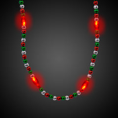 LED Red, Green &  Silver Bead Necklace