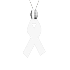 White LED Ribbon Pendant Necklaces