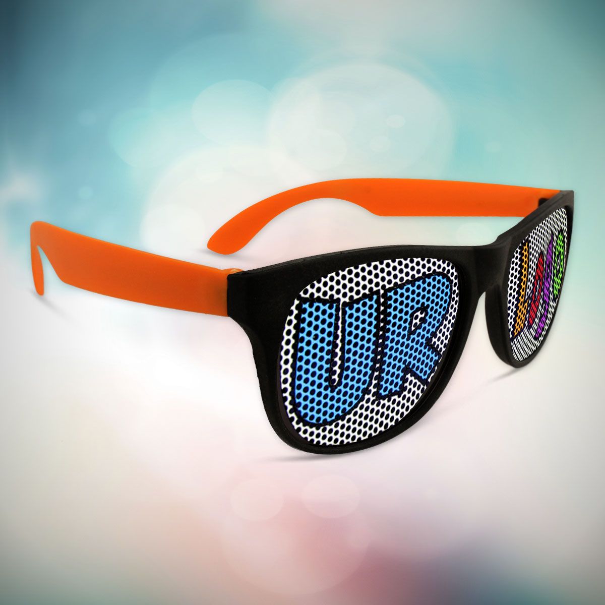 Custom Orange Billboard Novelty Sunglasses