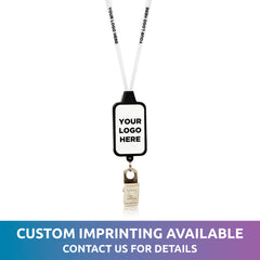Blue LED Lanyard with Badge Clip