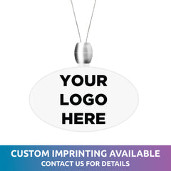 White LED Oval Pendant Necklace