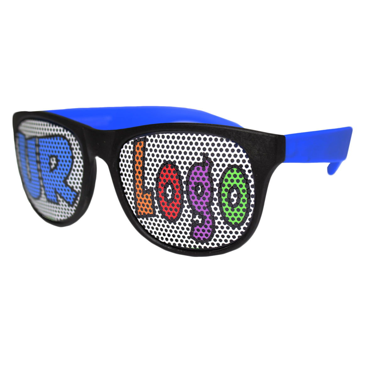 Custom Blue Billboard Novelty Sunglasses