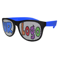 Custom Blue Billboard Novelty Sunglasses