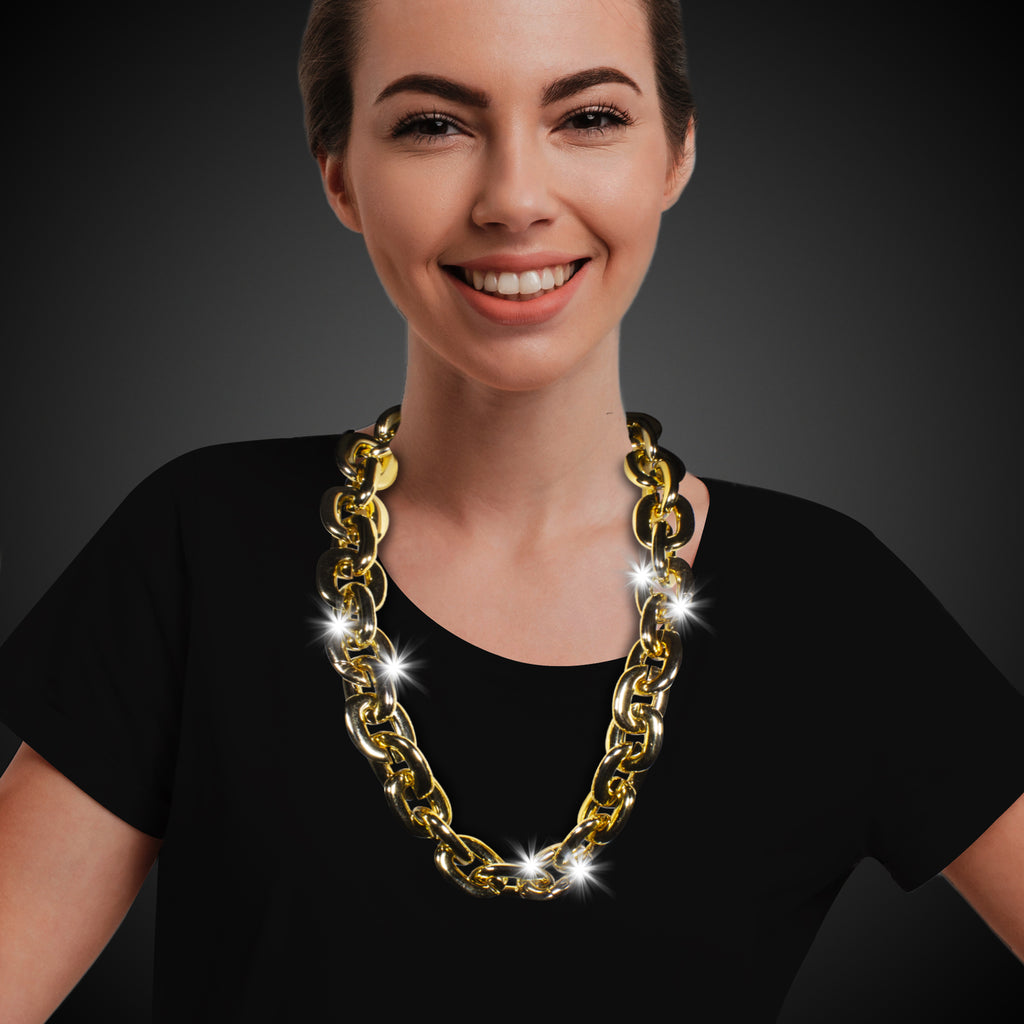 LED Gold Chain Link Necklace – Windy City Novelties