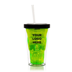 LED Neon Green Skull Cup