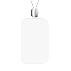 White LED Dog Tag Pendant Necklace