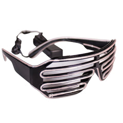 LED White Slotted EL Wire Eyeglasses