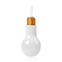 LED Light Bulb Cup with Lid & Straw