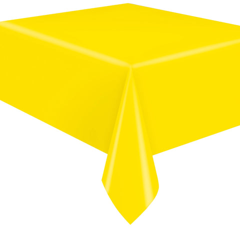 Neon Yellow Solid Rectangular Plastic Table Cover, 54" x 108"