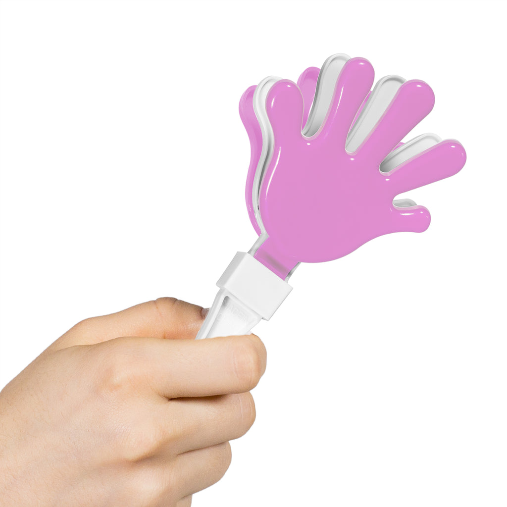 Pink & White Hand Clappers -12 Pack – Windy City Novelties