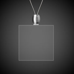 White LED Square Pendant Necklace