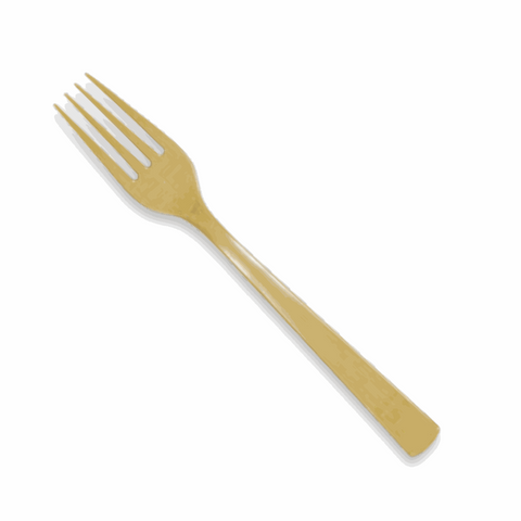 Gold Solid Plastic Forks, 18ct