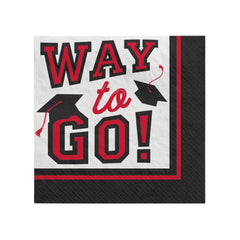 Red Graduation Beverage Napkins