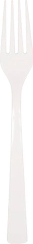 White Solid Plastic Forks, 18ct
