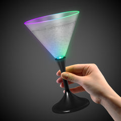 LED 7 oz. Martini Glass With Black Stem