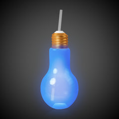 LED Light Bulb Cup with Lid & Straw