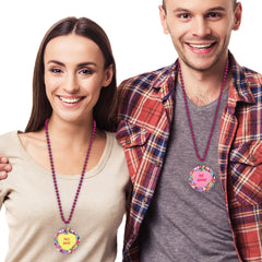 Candy Hearts Medallion Bead Necklaces