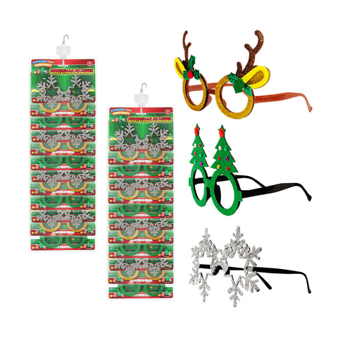 Christmas Glitter Glasses Retail Display