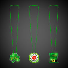 St. Patrick's Day LED Pendant Bead Necklaces Retail Display
