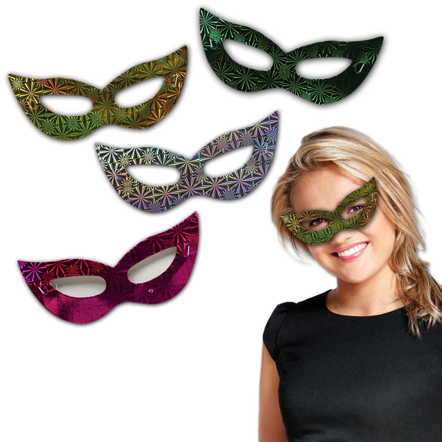 Colorful Prismatic Half Masks – Windy City Novelties