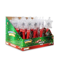 LED Snowflake Disco Ball 10" Wands Retail Display