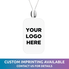 White LED Dog Tag Pendant Necklace