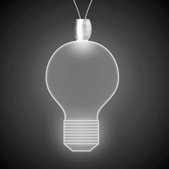 White LED Light Bulb Pendant Necklace