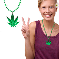 Weed Leaf 33" Bead Necklaces