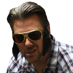 King Gold Sunglasses with Sideburns