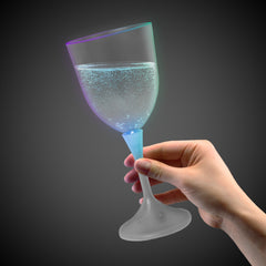 LED 10 oz. Frosted Wine Glass White Stem