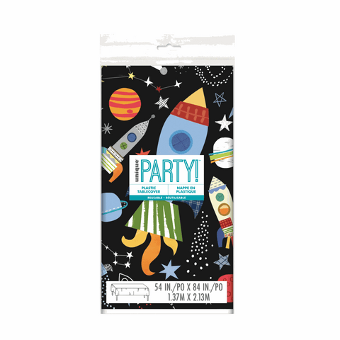 Outer Space Rectangular Plastic Table Cover, 54" x 84"
