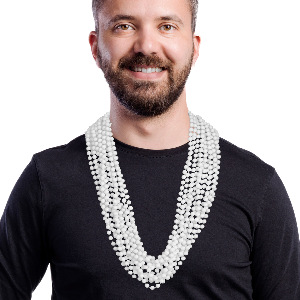 White 33" 7mm Bead Necklaces