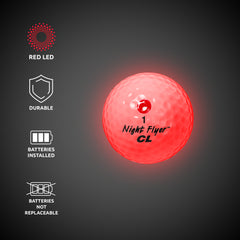 Night Flyer LED Red Constant-On Golf Ball