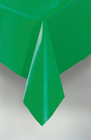 Emerald Green Solid Rectangular Plastic Table Cover, 54" x 108"