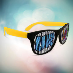 Custom Yellow Billboard Novelty Sunglasses