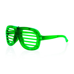 LED Green Slotted Glasses